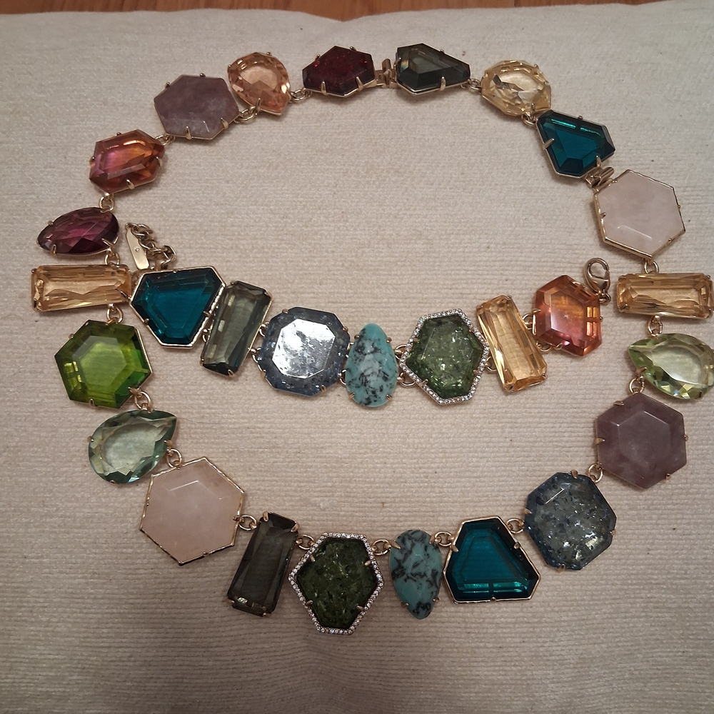 Stella & Dot Candy Gems Multicolor Gemstone Necklace and Bracelet Set